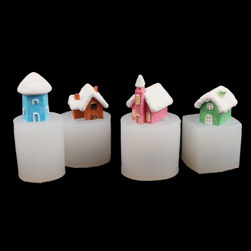 Candle Mold Silicone - 4 Gaya Cetakan Silikon Rumah 3D,