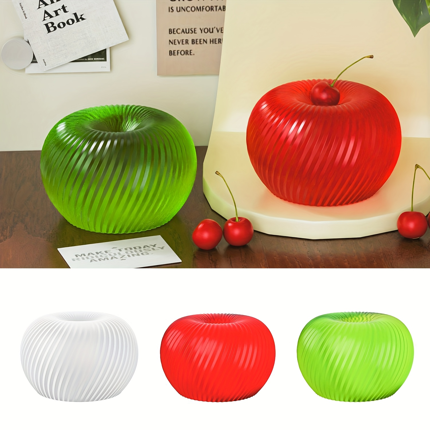 Candle Mold Silicone - Cetakan silikon berbentuk apel merah yang