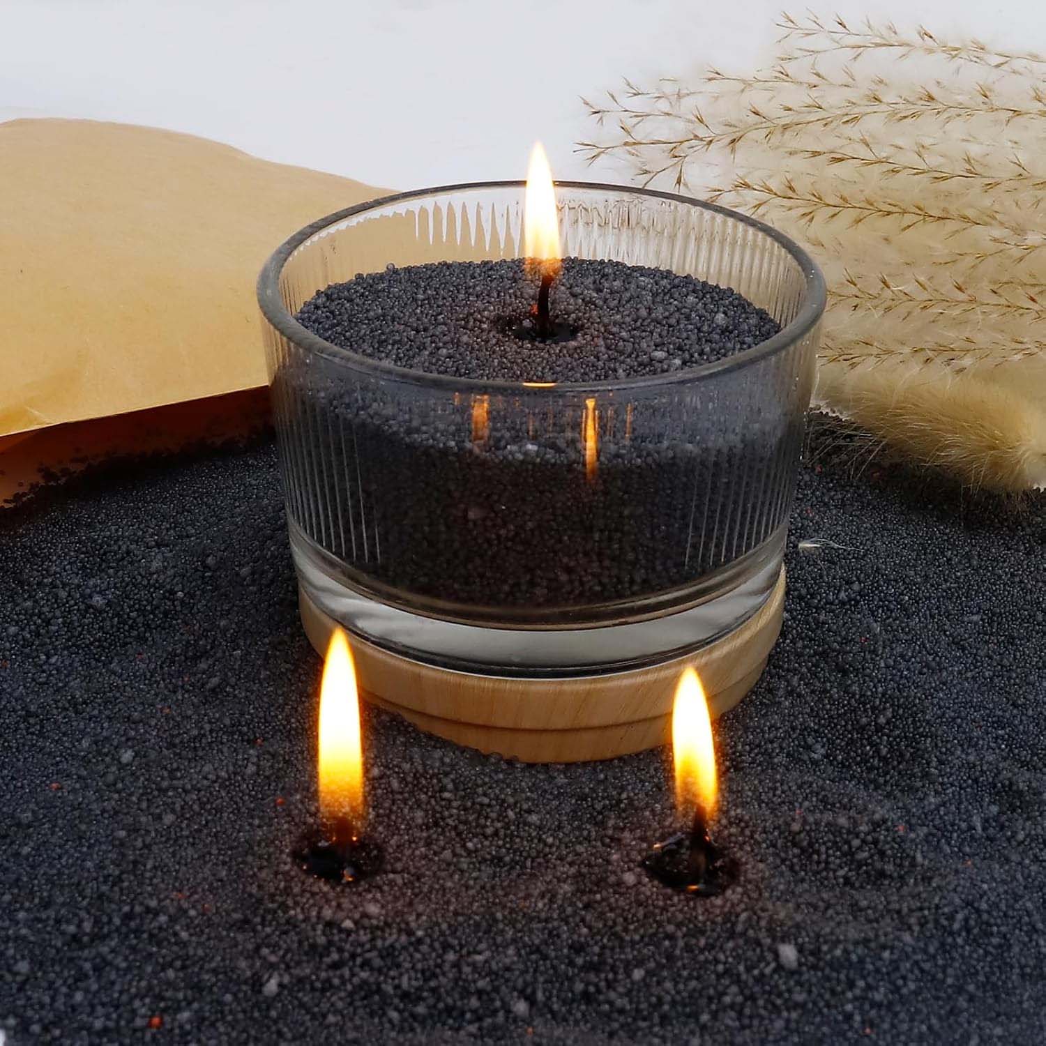 Candle Making Reno - Pasir Lilin Hitam dengan Sumbu, 200g
